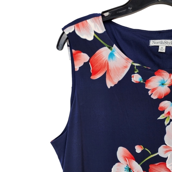 North Style Women's Floral Print Sleeveless Midi Dress - 18 - Picture 2 of 6